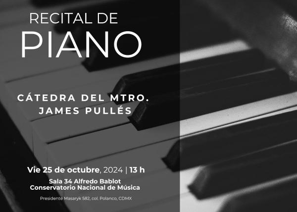 Recital de piano- Cátedra del maestro James Pullés