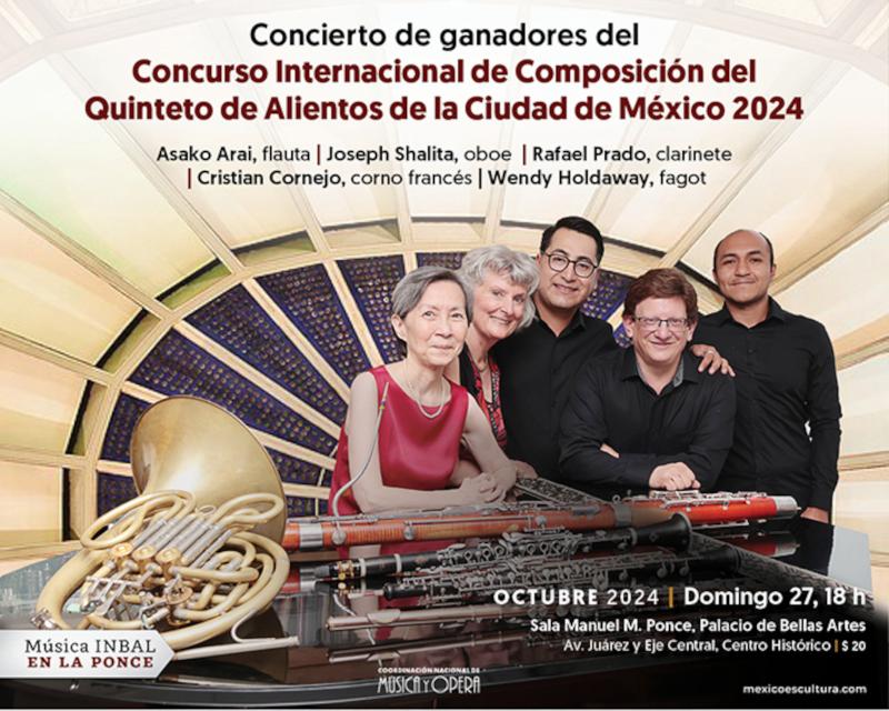 Concierto de ganadores del Concurso Internacional de Composición del Quinteto de Alientos de la Ciudad de México- Quinteto de Alientos de la Ciudad de México