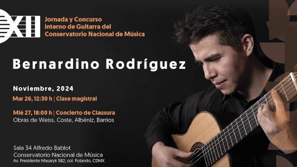 Ceremonia de premiación XII Concurso interno de Guitarra del CNM- Concierto de clausura: Bernardino Rodríguez