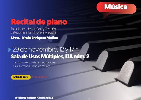 Recital de piano- Mtro. Efraín Enríquez Muñoz