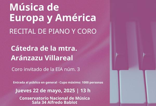 Música de Europa y América- Recital de piano y coro