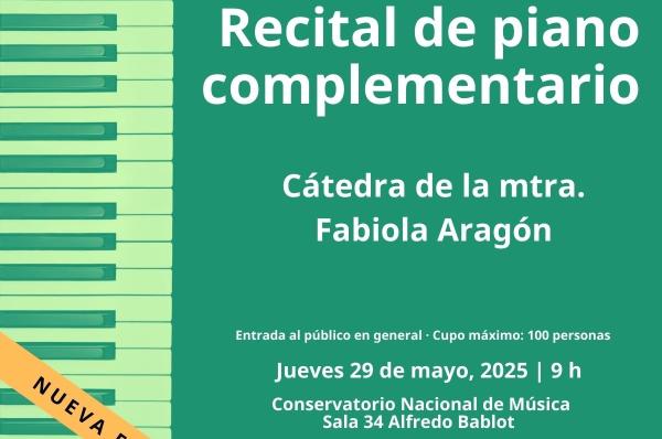 Recital de piano complementario- Cátedra de la maestra Fabiola Aragón