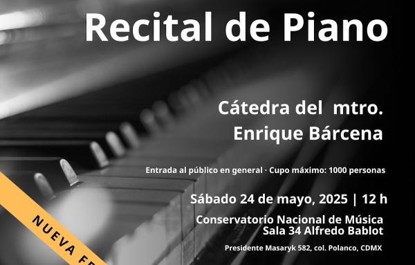 Recital de piano- Cátedra del mtro. Enrique Bárcena
