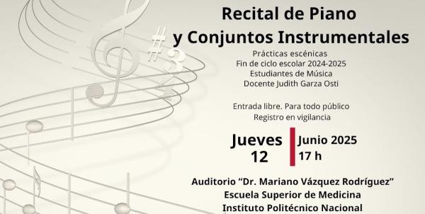 Recital de piano y Conjuntos Instrumentales- Estudiantes de música de la EIA núm. 1