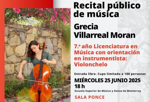 Grecia Villarreal Moran- Recital público de música. Violonchelo