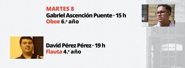 Recitales públicos de Música. Oboe y Flauta- Gabriel Ascención Puente | David Pérez Pérez