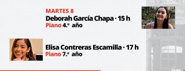 Recitales públicos de Música. Piano- Deborah García Chapa | Elisa Contreras Escamilla