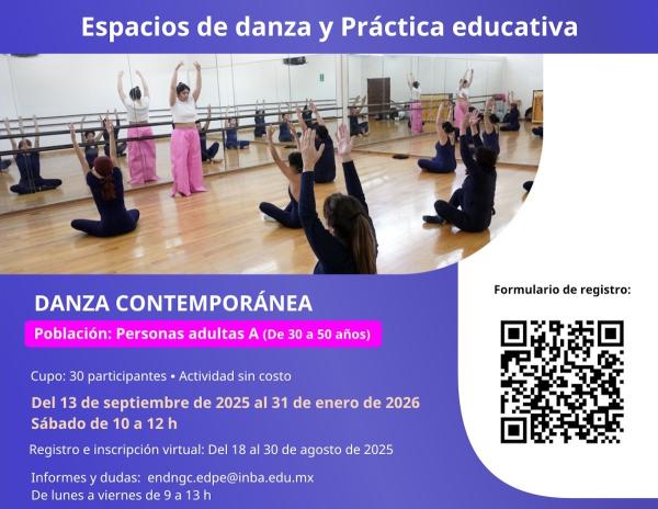 Registro a Danza contemporánea. Adultos A- Espacios de danza y Práctica educativa