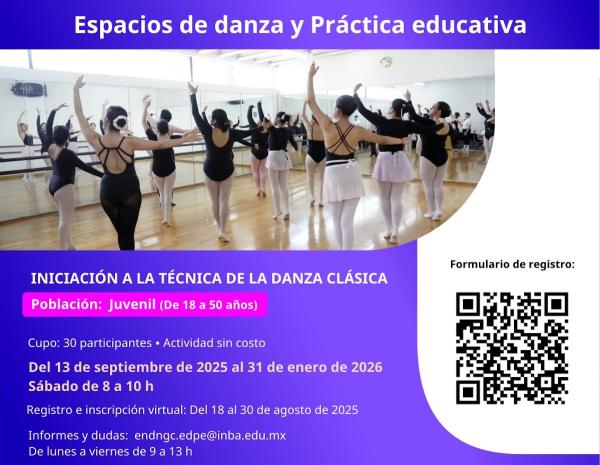 Registro para Iniciación a la técnica de la danza clásica- Espacios de danza y Práctica educativa