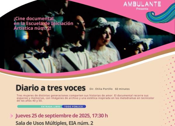 Proyección del documental "Diario a tres voces"- Dirección: Otilia Portllo