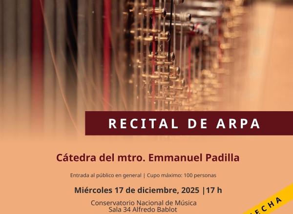 Recital de arpa- Cátedra del maestro Emmanuel Padilla