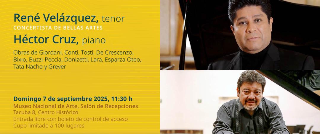 Concierto Rene Velázquez y Héctor Cruz- Rene Velázquez, tenor  / Héctor Cruz, piano