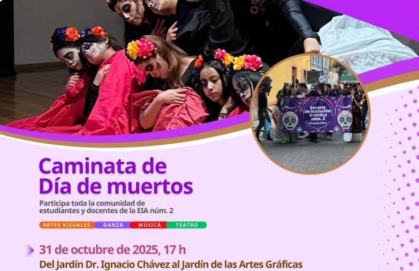 Caminata de Día de muertos- Comunidad de la Escuela de Iniciación Artística núm. 2