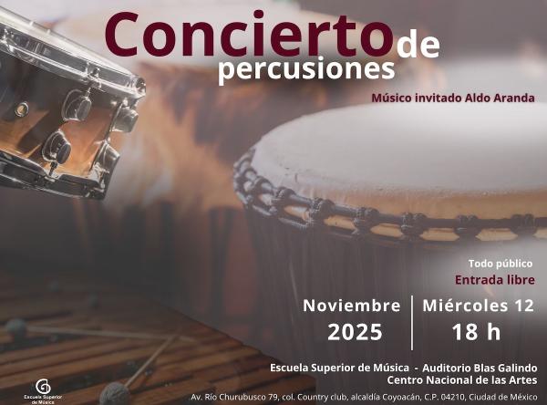 Concierto de percusiones- Músico invitado: Aldo Arana