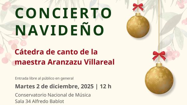 Concierto navideño- Cátedra de canto de la maestra Aránzazu Villareal