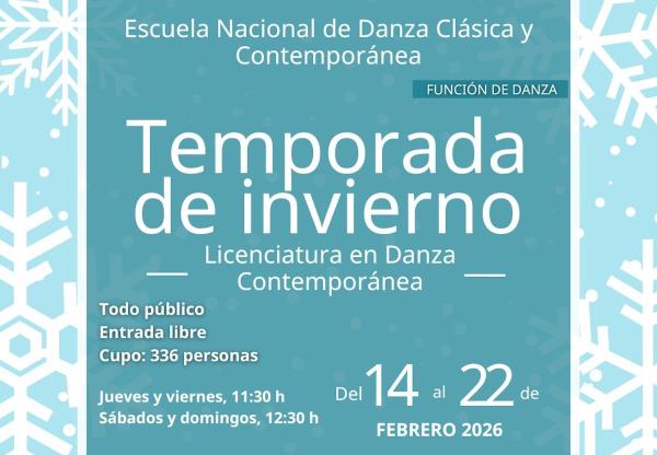 Temporada de invierno ENDCC- Licenciatura en Danza Contemporánea