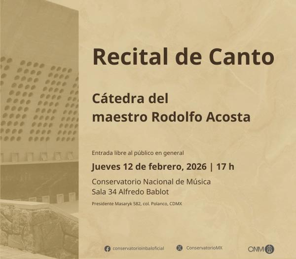 Recital de Canto- Cátedra del maestro Rodolfo Acosta