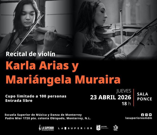 Recital de violín- Karla Arias y Mariángela Muraira