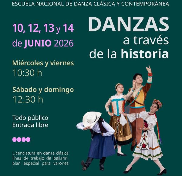 Danzas a través de la historia. Temporada 2026- Escuela Nacional de Danza Clásica y Contemporánea