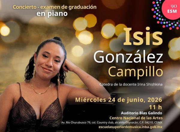 Concierto-examen de graduación en piano. Isis González Campillo- Cátedra de la docente Irina Shiskina