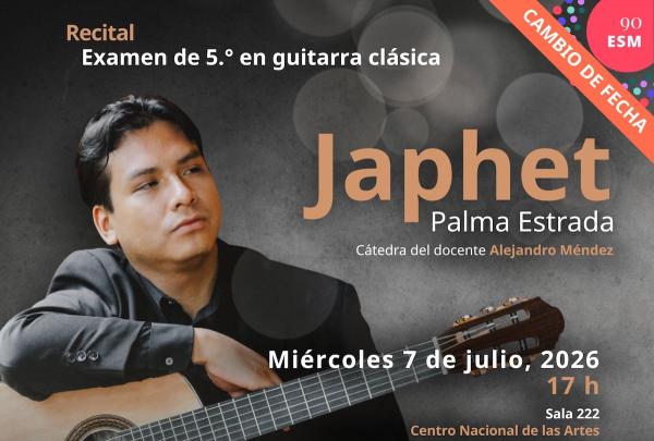 Recital-examen de guitarra. Japhet Palma Estrada- Cátedra del docente Alejandro Méndez