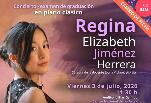 Concierto-examen de graduación en piano clásico. Regina Elizabeth Jiménez Herrera- Cátedra de la docente Ioulia Vichnevetskaia