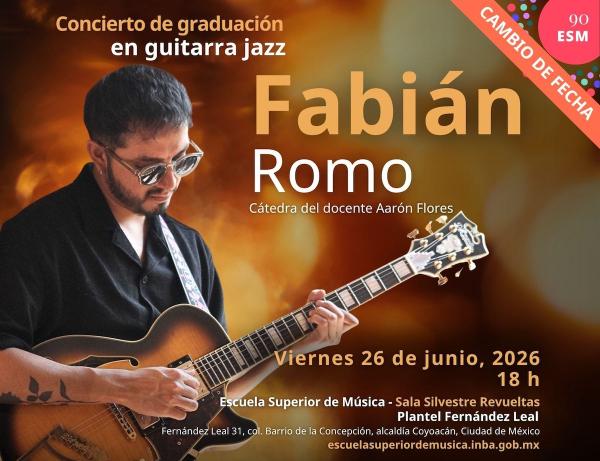 Concierto de graduación en guitarra jazz. Fabián Romo- Cátedra del docente Aarón Flores