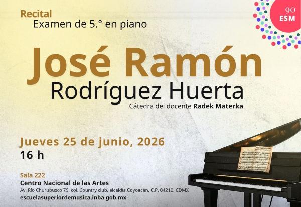 Recital - examen de piano. José Ramón Rodríguez Huerta- Cátedra del docente Radek Materka