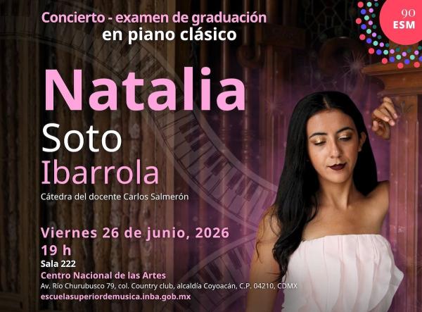 Concierto - examen de graduación en piano clásico. Natalia Soto Ibarrola- Cátedra del docente Carlos Salmerón