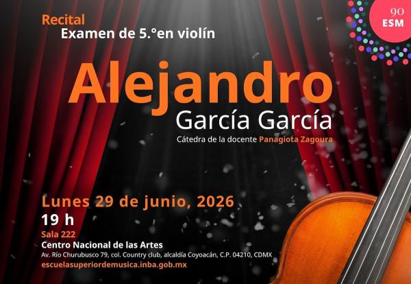 Recital examen de violín. Alejandro García García- Cátedra de la docente Panagiota Zagoura