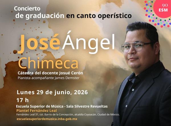 Concierto graduación en canto operístico. José Ángel Chimeca- Cátedra del docente Josué Cerón