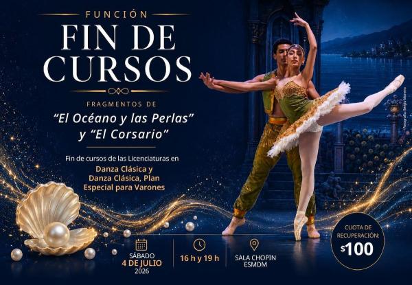 Función de fin de cursos ESMDM- Licenciaturas en Danza Clásica y Danza Clásica, Plan Especial para Varones