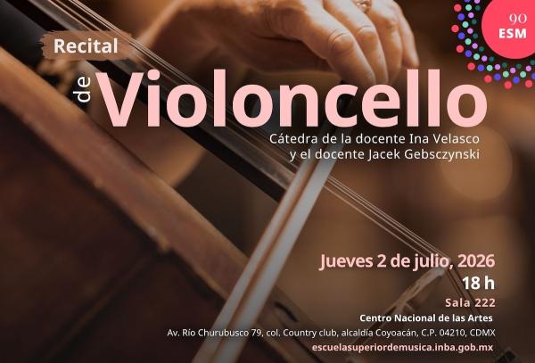 Recital de violoncello - Cátedra de la docente Ina Velasco y el docente Jacek Gebsczynski