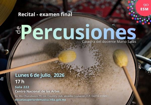 Recital-examen final de Percusiones- Cátedra del docente Mario Salas