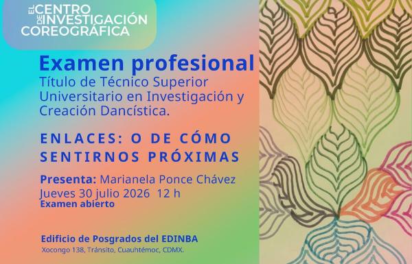 Enlaces: o de cómo sentirnos próximas- Examen profesional de Marianela Ponce Chávez