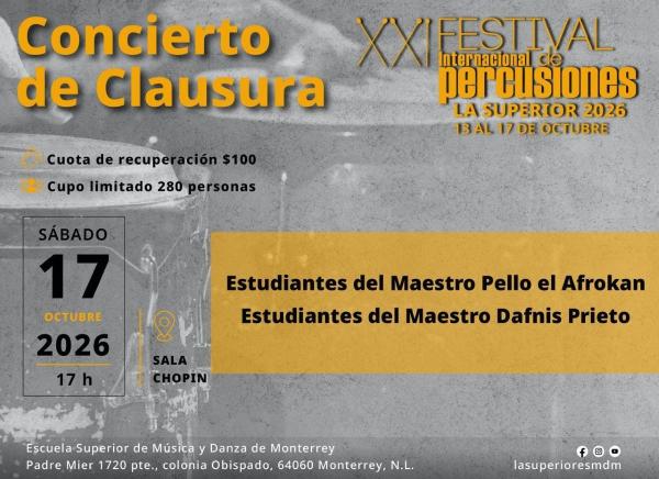 Concierto de clausura- XXI Festival Internacional de Percusiones