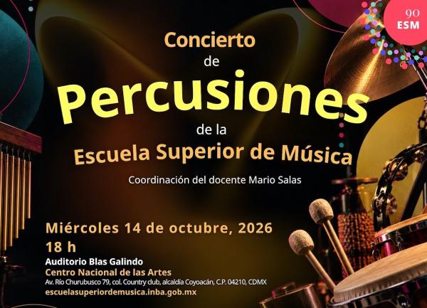 Flyer de Concierto de percusiones ESM
