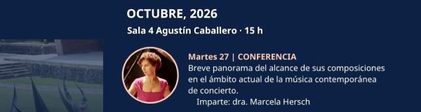Flyer de Conferencia: Música Contemporánea de Concierto